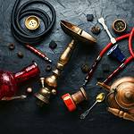 Modern shisha hookah with tea